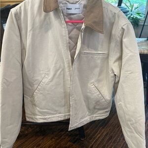 Aritzia TNA Cream and Brown Lightweight Jacket